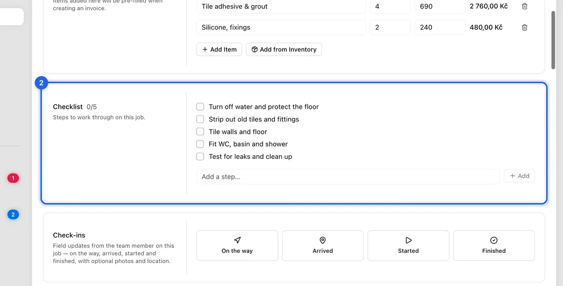 Scroll down to the Checklist section.