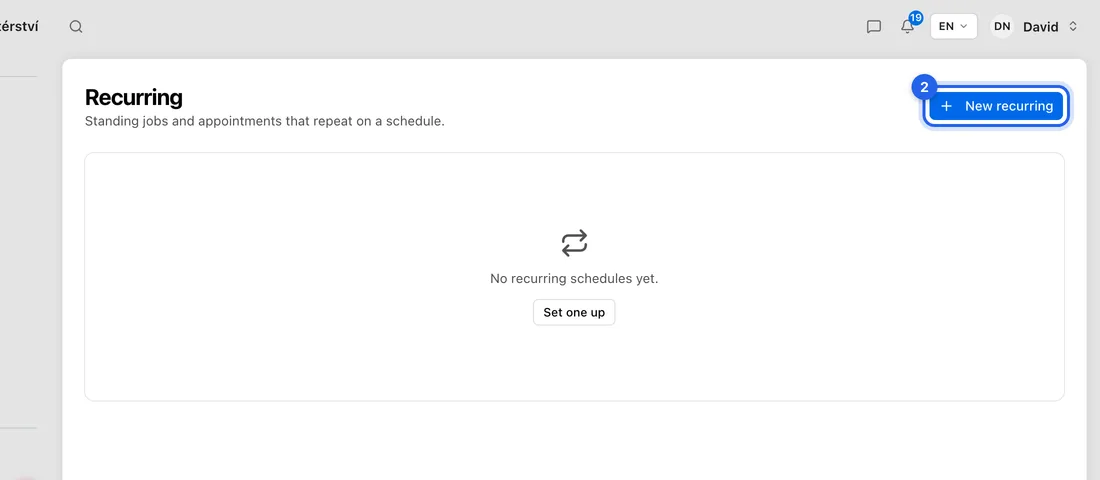 Click New recurring.