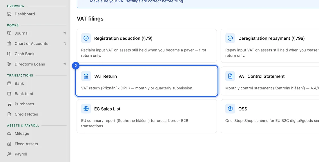 Open the one you need, pick the period and click Generate XML.